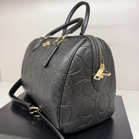 Coach Rowan Large Satchel Bag In Signature Leather CCD53 BLACK Gold - Picture 5 of 9